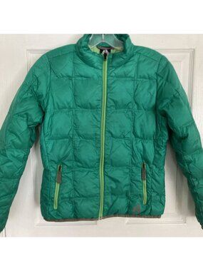 First Ascent Youth Green Down Jacket 800 Fill Power Goose Down Nylon Shell